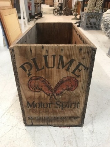 Vintage Plume Motor Spirit Timber Crate in Excellent Condition