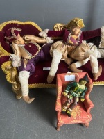 Three Monkeys on a Couch w. Scarecrow Man - 2