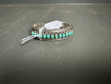 Silver & Turquoise Navajo Cuff Bangle