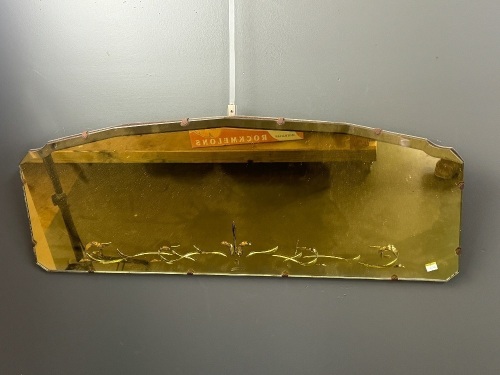 Mid-century mirror with gold coloured backing