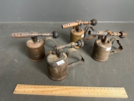Vintage small brass blow torches