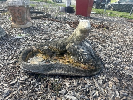 Concrete Goanna Bird Bath