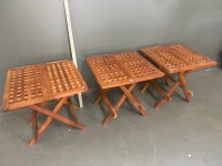 Three Small Collapsible Garden Tables - 2