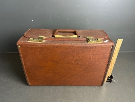 Midcentury Samsonite Brown Vinyl Brief Case