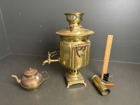 Antique Russian Samovar with Jug  - 2