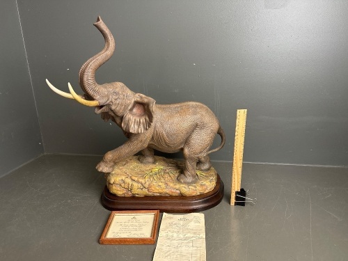 Dynasty Bone China Great African Elephant by Aynsley No.23/150 with Certificate