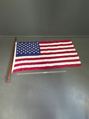 Yacht Flag USA on Wooden Pole