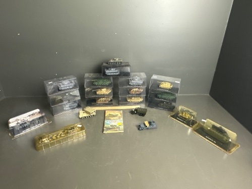 Large Collection of Model Army Tanks