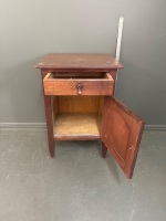 Antique Timber Bedside Table - 3