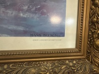 Hans Heyson Droving into the Light Original Print in Beautiful Embellished Gold frame - 4