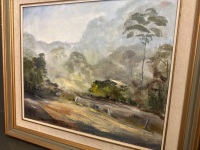 Australian Landscape Oil on Board Sign S. Walkerpea - 2