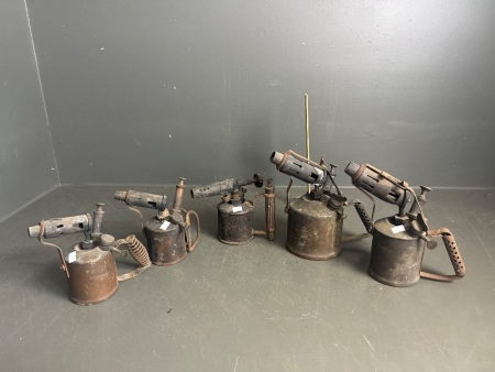 5 Assorted Vintage Kerosene Blow Torches