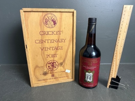 Bottle Cricket Centenary Vintage 1979 Port Boxed from Rhinecastle Wines