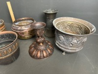 Assorted copper lot of pots, vases etc - 3