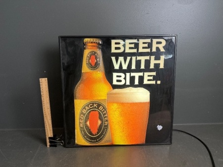 Redback Bitter - Beer With Bite- backlit perspex bar sign