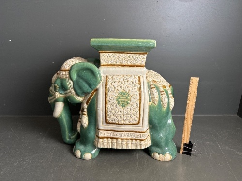 Ceramic Asian Elephant stool/stand