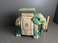 Ceramic Asian Elephant stool/stand - 3