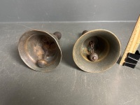 2x brass school bells with clappers - 3