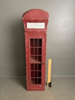 Painted tin telephone box storage unit