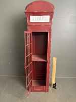 Painted tin telephone box storage unit - 2