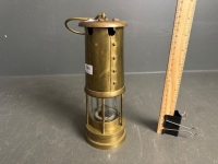 Brass hanging miners oil lamp with plaque North Yorkshire Mining Co. ltd (London) - 2