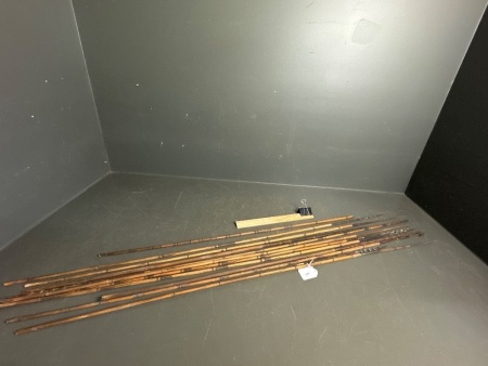 Assortment of vintage tribal bamboo spears