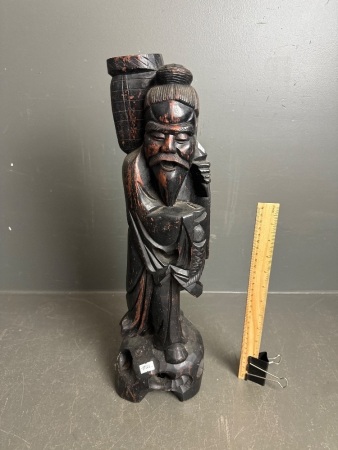 Chinese carved wooden statue