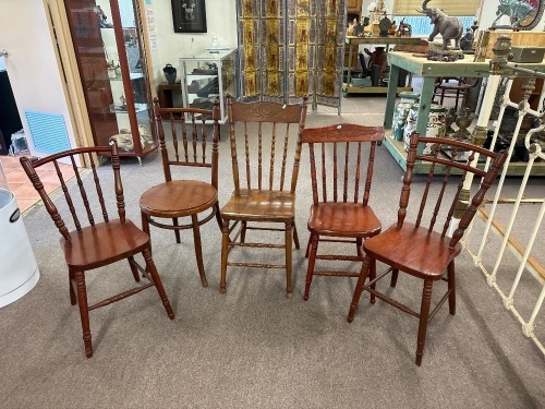 5 Antique Dining Chairs