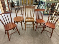 5 Antique Dining Chairs - 2