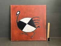 Original painting entitled -Chick- by the Warmun Aboriginal Art School