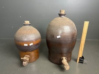 2 Bendigo Pottery Epsom spirit barrels