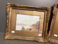 2 x Framed Antique Landscape art works - 2