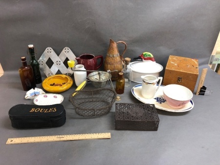 Box of Interesting Vintage French Kitchenalia and Collectables