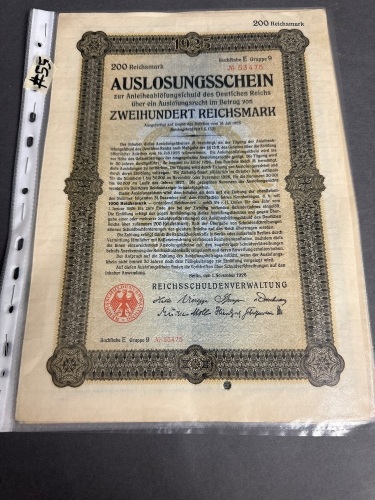 Collection of old German Bond certificates