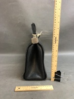 c1960's French Black Leather Handbag - 2