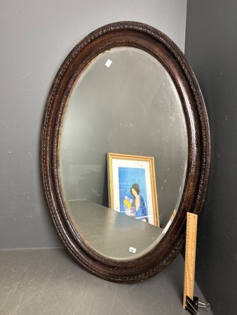 Oval Victorian Wooden Framed Mirror