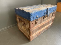 Large Wooden Antique Chest - 3