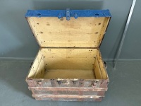 Large Wooden Antique Chest - 4