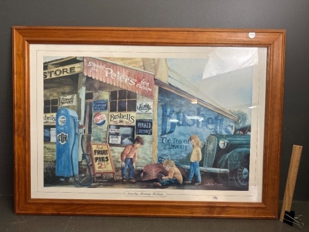 Saturday Morning Mechanic by John Rigby Bushells Tea Print