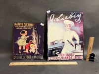 2 Reproduction French Tin Advertising Signs