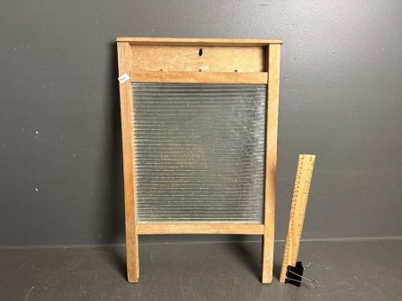 Antique Glass Washing Board