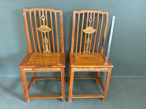 Pair of Antique Chinese Qing Dynasty Ancestor Chairs