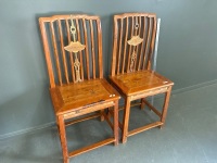 Pair of Antique Chinese Qing Dynasty Ancestor Chairs - 2