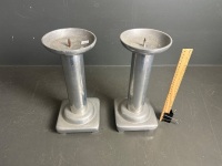 2 alloy candle sticks - 2