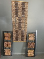 3 x Bamboo & Dried Vine Wall Hangings