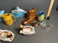 Mixed Bar Lot with Spirit Jugs, Character Decanters & Ash Trays - 3