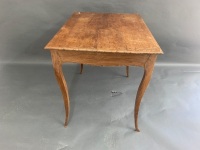 Antique French Cherrywood Table on Cabriole Legs with Single Drawer - 2
