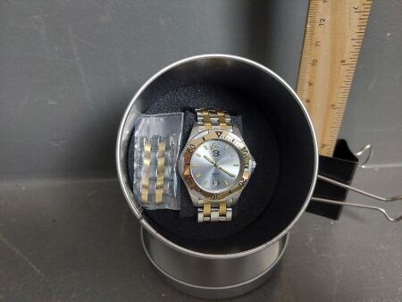 Gold Mark Stainless Steel & Gold Gets's Sports Quartz Watch - water resistant to 100m. In original case (unused)