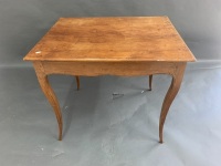 Antique French Cherrywood Table on Cabriole Legs with Single Drawer - 3