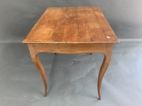 Antique French Cherrywood Table on Cabriole Legs with Single Drawer - 4